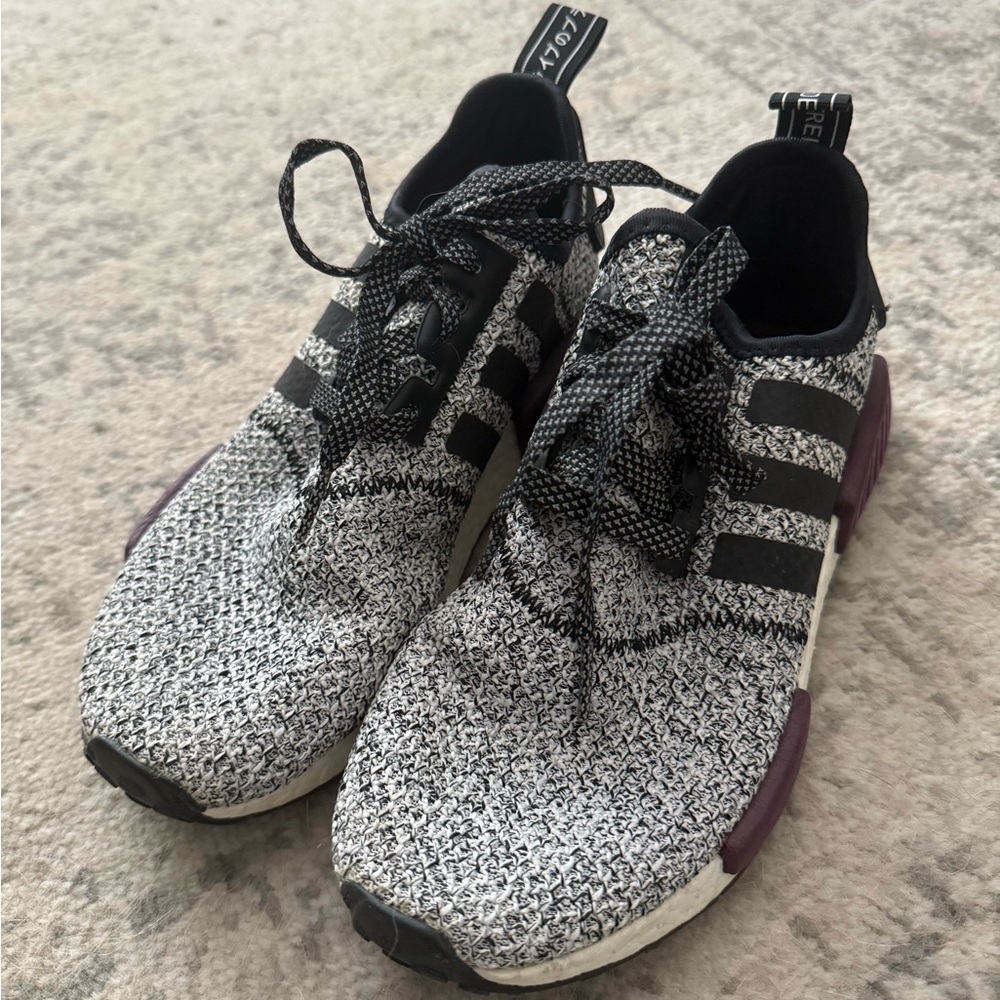 Adidas NMD R1 Gray and Burgundy
